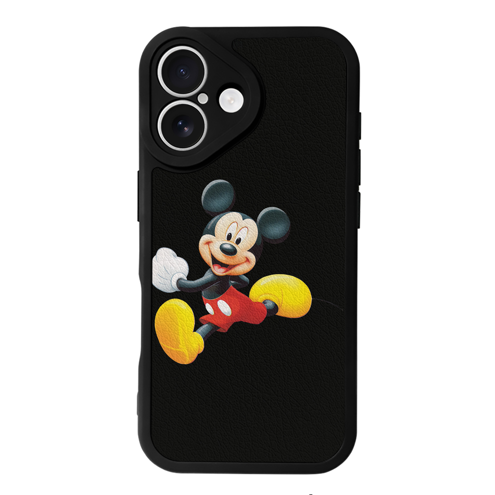 （画像用） ミッキーマウス Mickey Mouse 【iPhone 16シリーズ対応】シリコンスマホケース（レザー調） 材質：シリコン